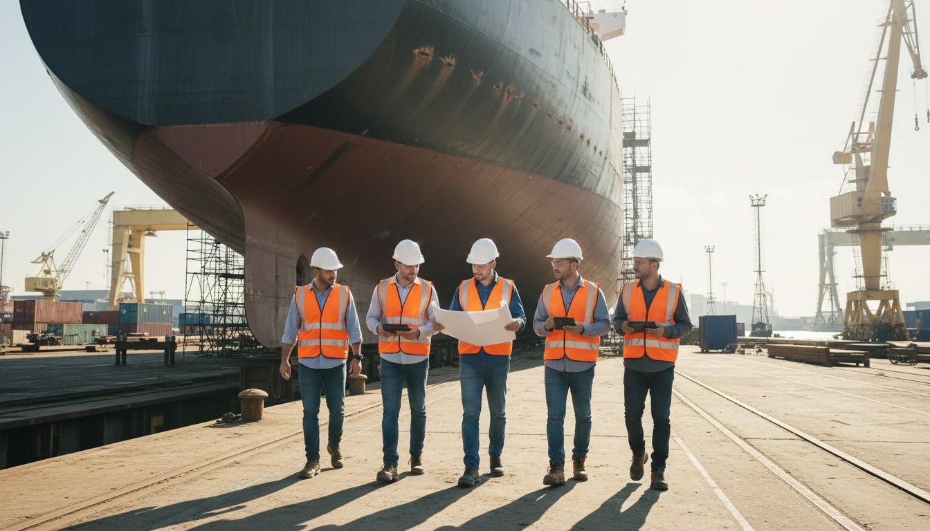 Navtech team and marine engineering work